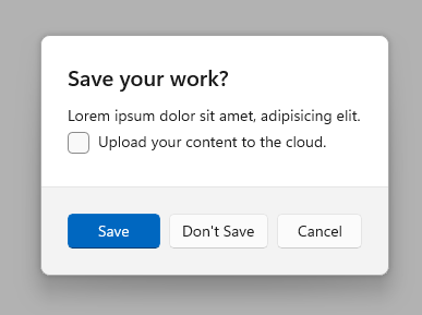 Exemplo de botões, usado em uma caixa de diálogo
