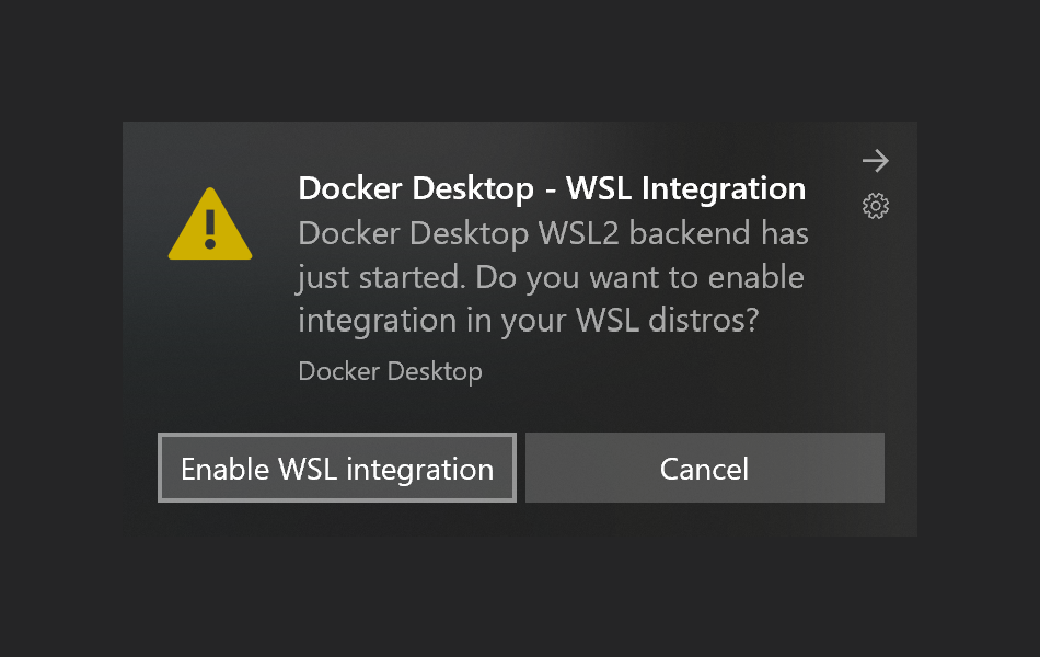 captura de tela do Docker Desktop e VSCode com WSL