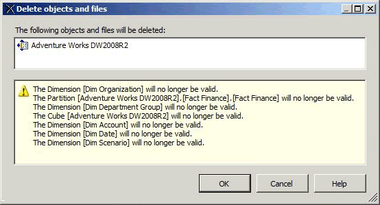 Delete Objects dialog box Delete Objects dialog box