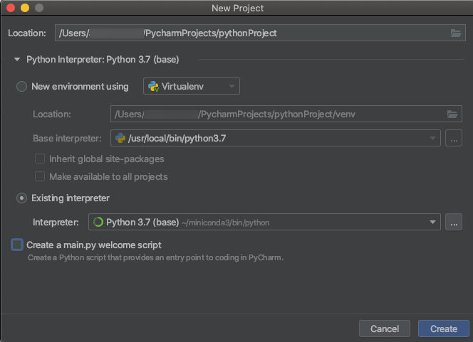 Selecionar intérprete