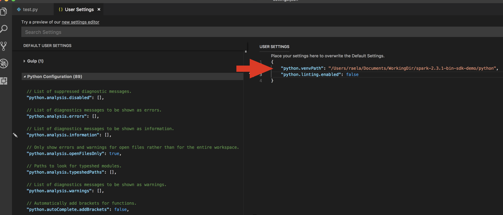 Configuração do VS Code