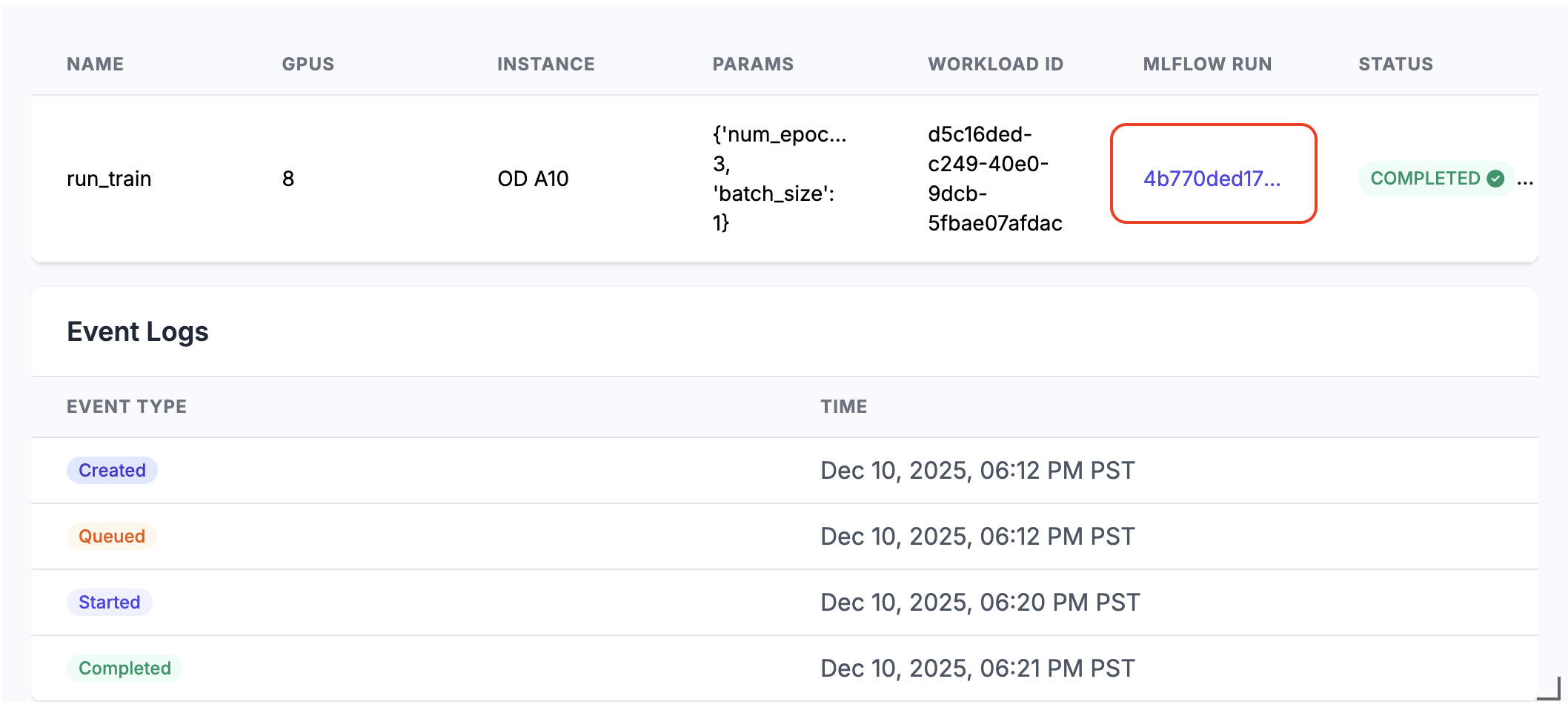 Saída na célula do notebook