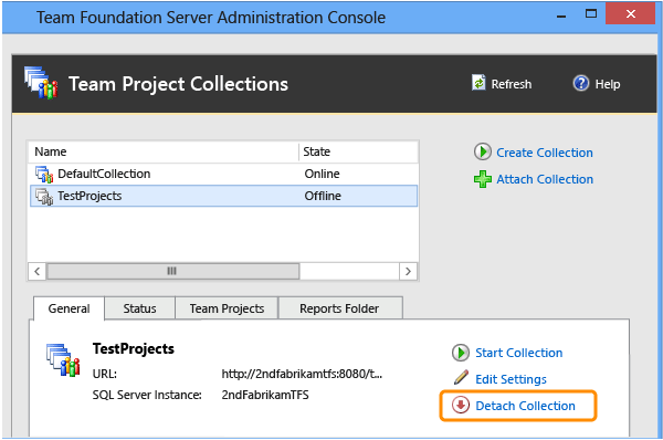 Assistente de desanexação de coleção
