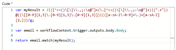 Captura de ecrã mostrando o fluxo de trabalho concluído da app de Lógica de Consumo.