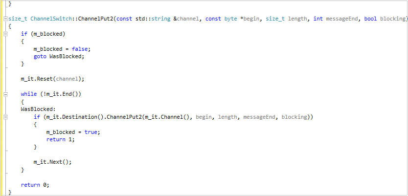 Captura de tela de C plus plus change tracking. Uma barra amarela à esquerda parece indicar alterações.