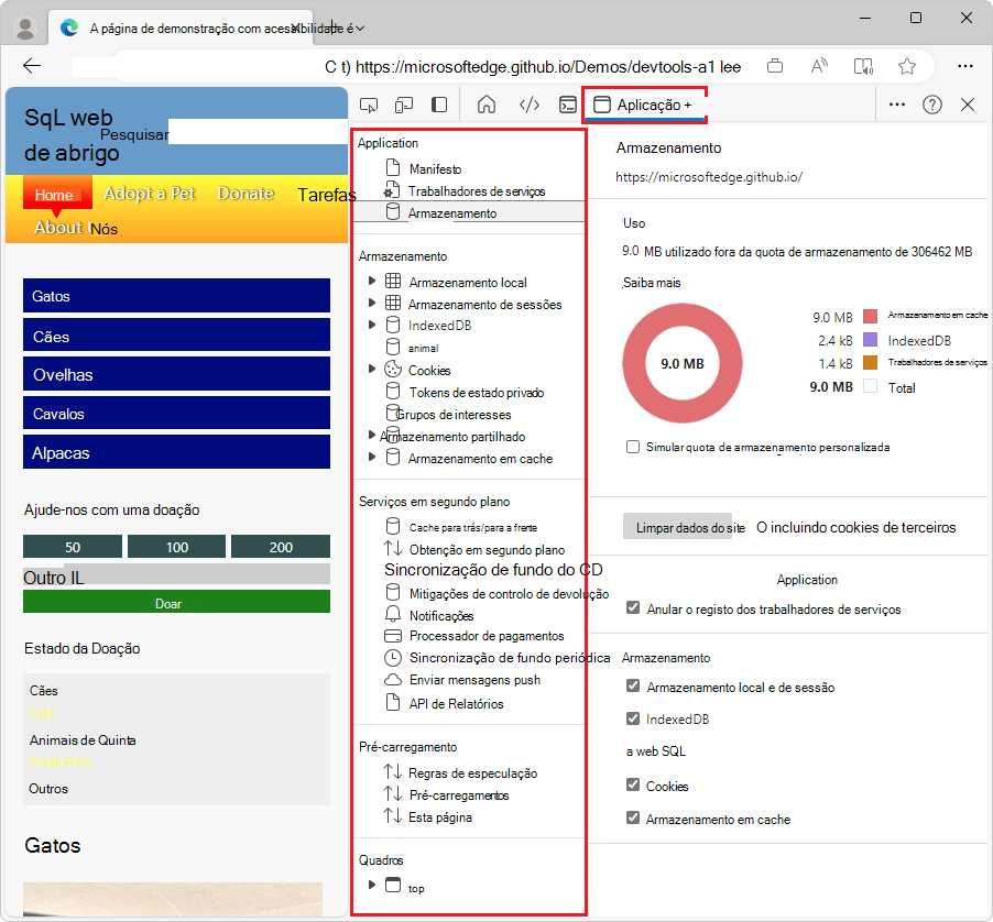 A ferramenta Aplicação