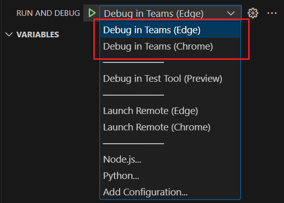 Captura de ecrã a mostrar a opção Browser.