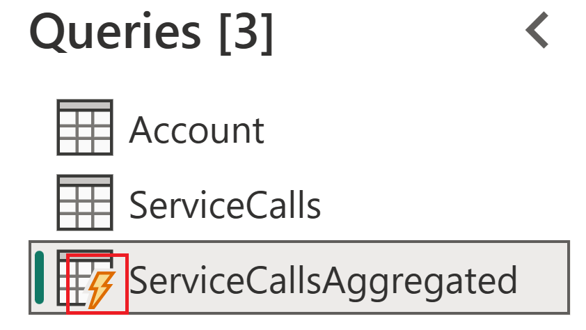 Captura de ecrã da tabela calculada com o ícone computado destacado.