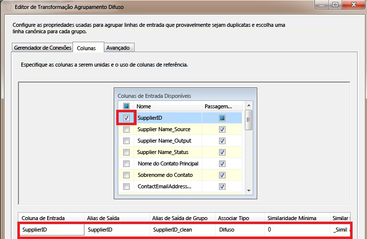 Editor de Transformação Agrupamento Difuso