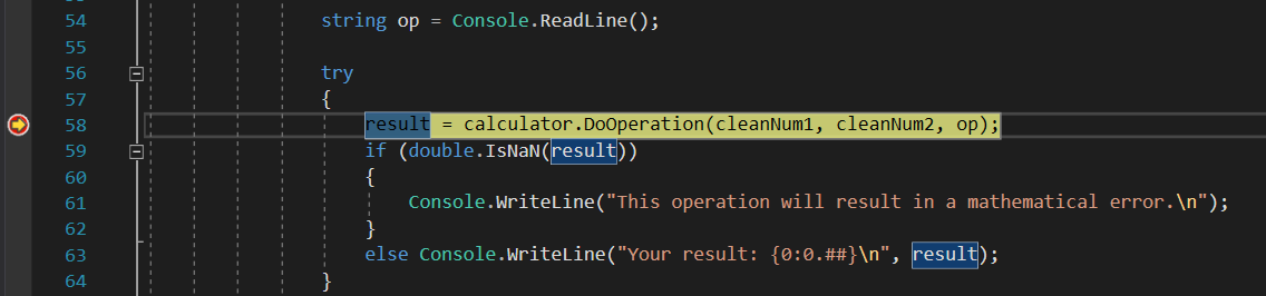 Captura de tela mostrando como atingir um ponto de interrupção