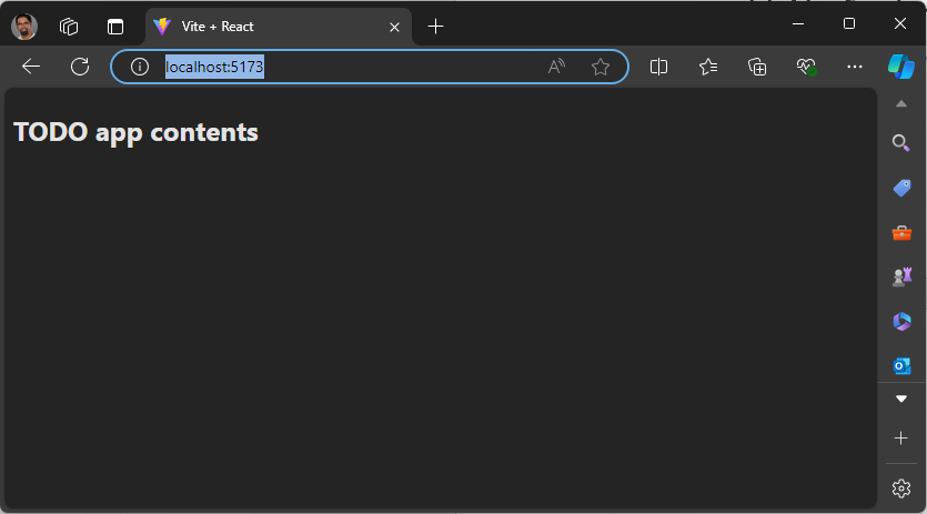 Captura de tela mostrando o aplicativo em execução no navegador.