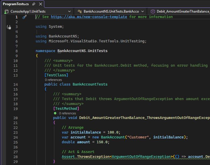 Captura de tela do teste de amostra gerado.